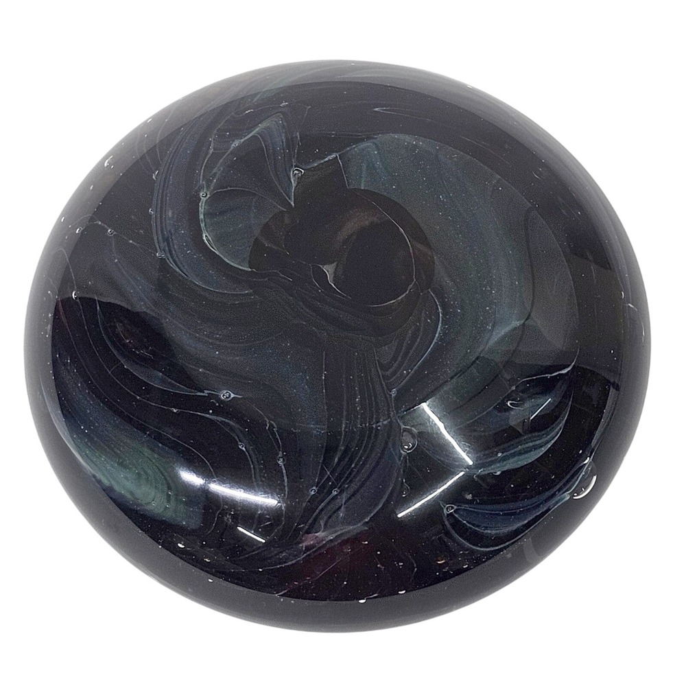 Zoo Miami Paperweight Glass Black Swirl Art Animal Souvenir‎ Desk Decor 3 Inch - Picture 2 of 10